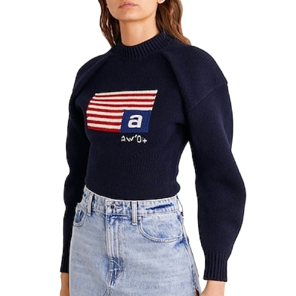 Alexander Wangvolume Flag Mock Neck 